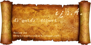 Égető Albert névjegykártya